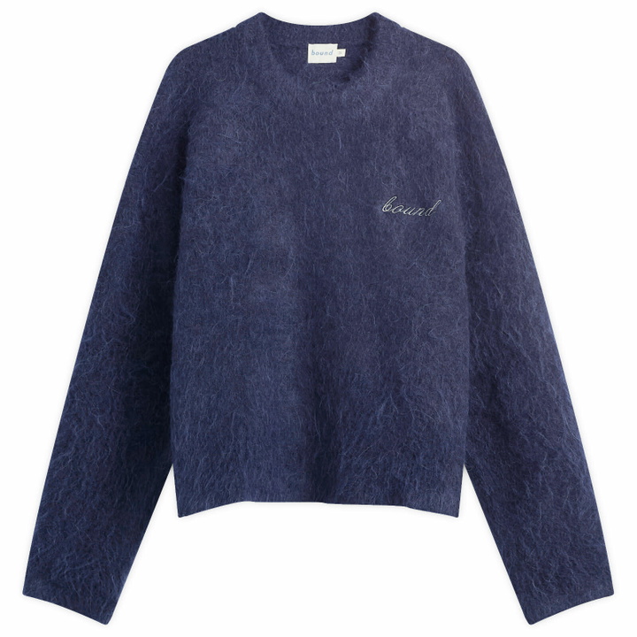 Photo: Bound Men's Dexter Cropped Alpaca Jumper in Navy