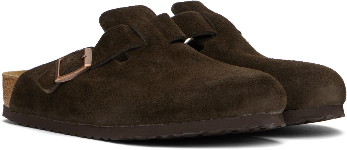 Birkenstock Brown Regular Boston Soft Footbed Slip-on Loafers