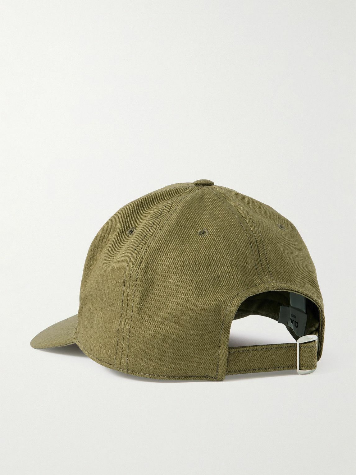 CELINE - Triomphe Logo-Appliquéd Cotton-Blend Drill Baseball Cap - Green