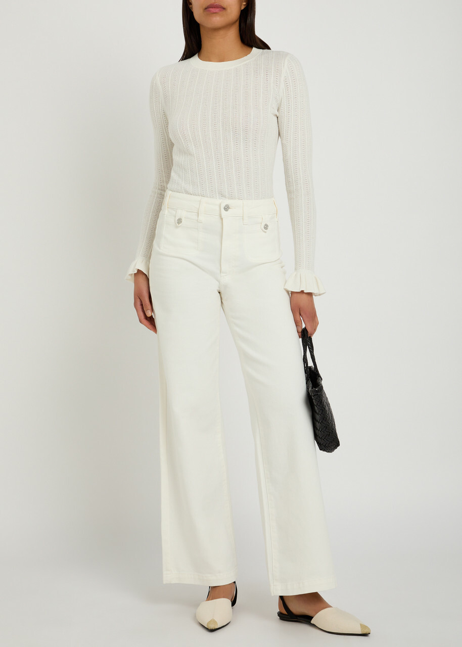 Paige Anessa Wide-leg Jeans White