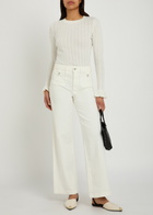 Paige Anessa Wide-leg Jeans White