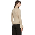 JW Anderson Beige Flared Cuff V-Neck Sweater