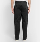 Folk - Signal Tapered Cropped Pleated Cotton-Twill Trousers - Black