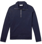 Ninety Percent - Loopback Organic Cotton-Jersey Half-Zip Sweatshirt - Blue