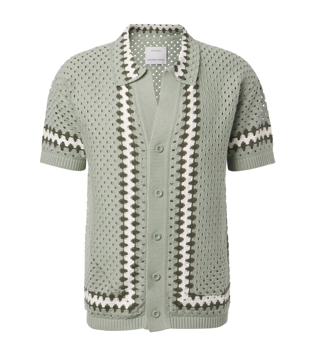 Frescobol Carioca Pinto crochet cotton bowling shirt