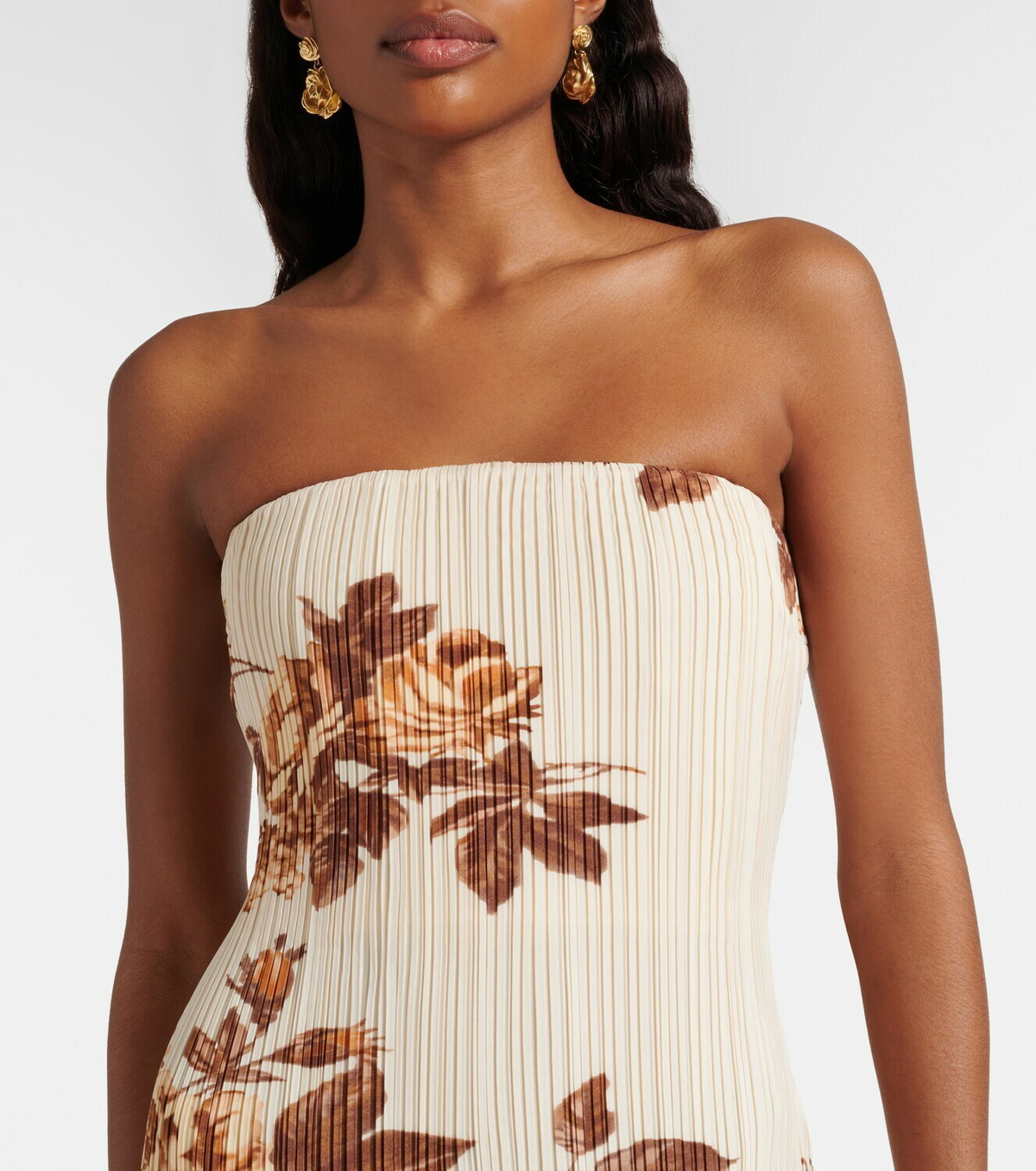 Magda Butrym Floral ribbed-knit maxi dress