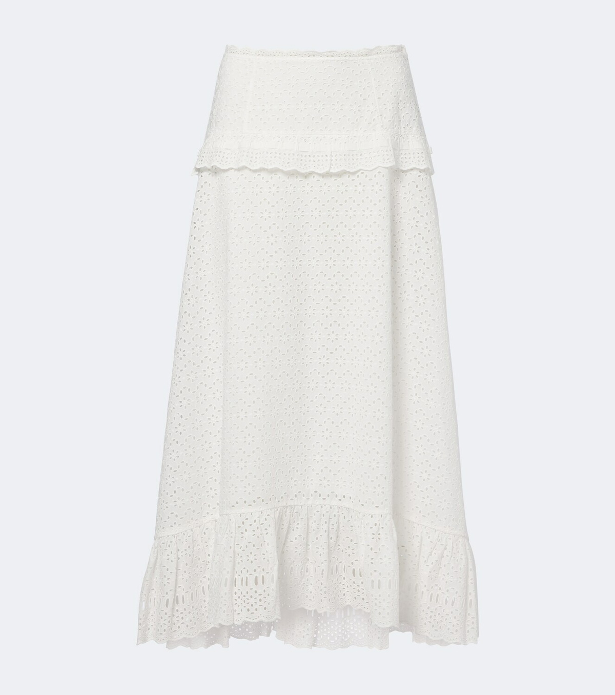 Ulla Johnson Violetta broderie anglaise midi skirt