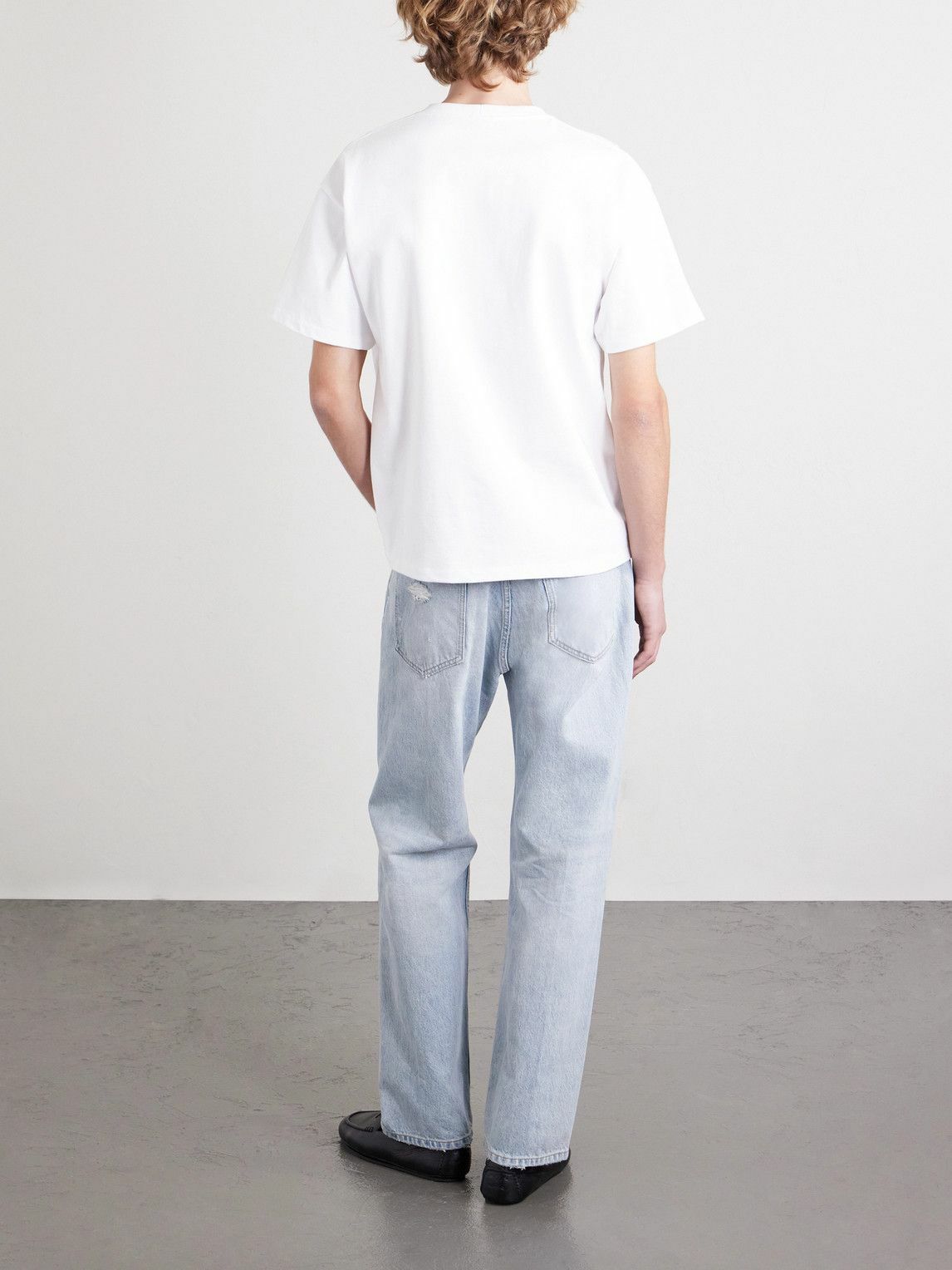CELINE - Logo-Embroidered Cotton-Jersey T-Shirt - White