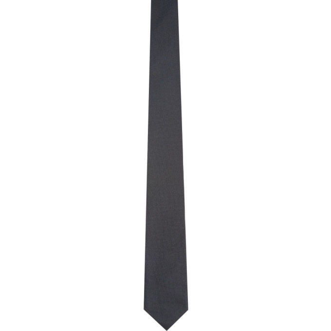 Photo: Ermenegildo Zegna Black and Grey Silk Check Tie