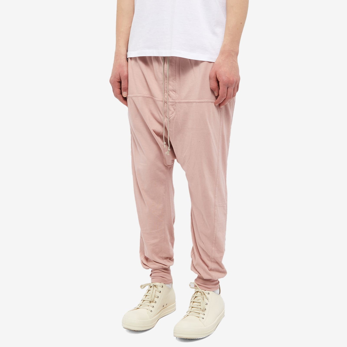 Rick Owens DRKSHDW Men's Prisoner Drawstring Pant in Faded Pink