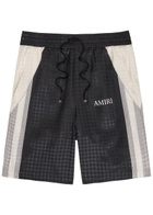 Amiri MA Quad Logo-monogrammed Satin Shorts Black
