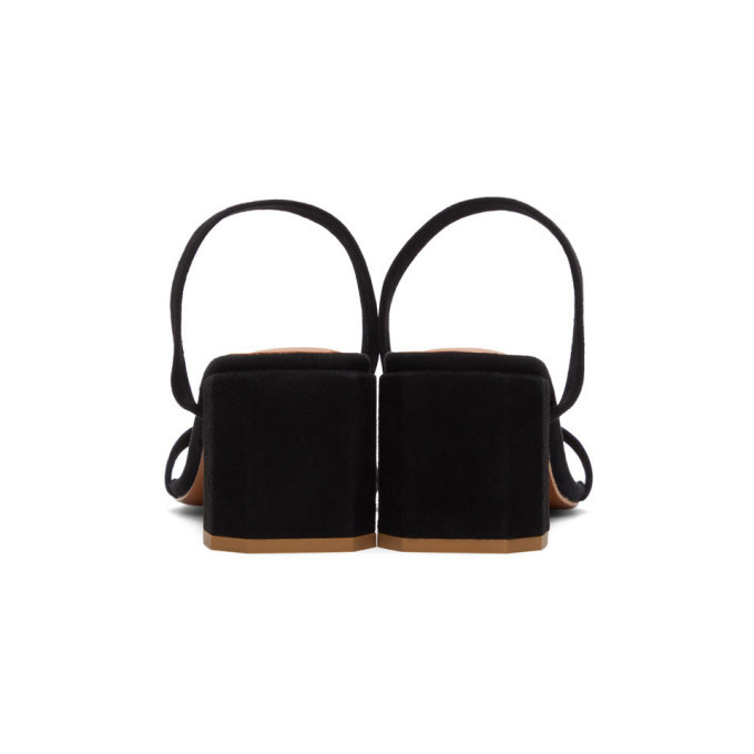 BY FAR Black Suede Tanya Sandals By Far