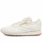 Reebok x The Streets by END. Classic Leather Sneakers in Chalk/Black/Gold Metallic