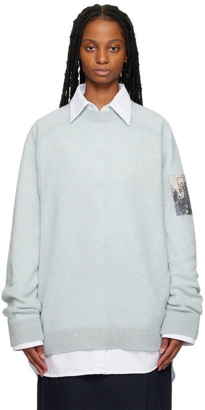 Photo: Raf Simons Blue Graphic Patch Sweater