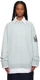 Raf Simons Blue Graphic Patch Sweater