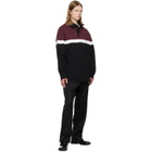 Simone Rocha Burgundy & Black Bow Stripe Rugby Polo