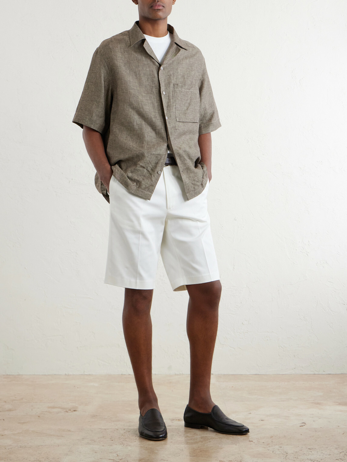 De Petrillo - Straight-Leg Cotton-Blend Twill Shorts - White