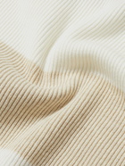 Brunello Cucinelli - Striped Ribbed Cotton Polo Shirt - Neutrals