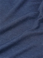 120% - Mélange Stretch Linen and Cotton-Blend Sweatshirt - Blue