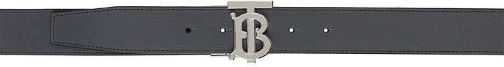 Photo: Burberry Reversible Gray Monogram Motif Embossed Belt