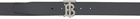 Burberry Reversible Gray Monogram Motif Embossed Belt