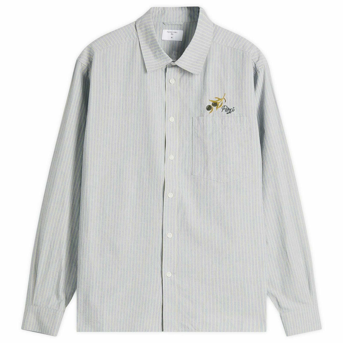 Percival Men's Bari Oversized Pearce Shirt in Blue Stripe