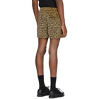 Noah NYC Beige and Black Corduroy Leopard Shorts