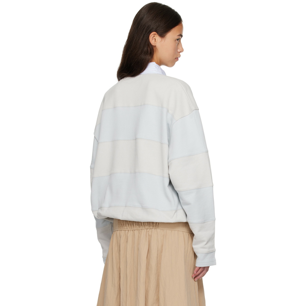 Acne Studios Blue & Gray Striped Polo