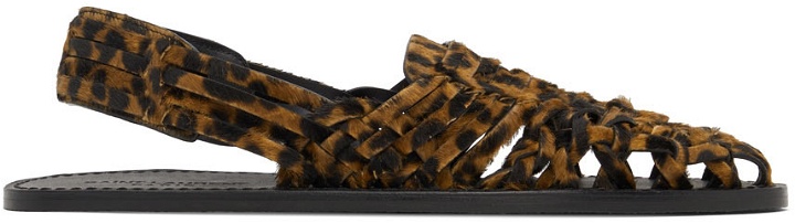 Photo: Saint Laurent Black & Brown Leopard Sandals