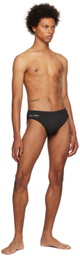 Raga Malak Black Embroidered Swim Briefs