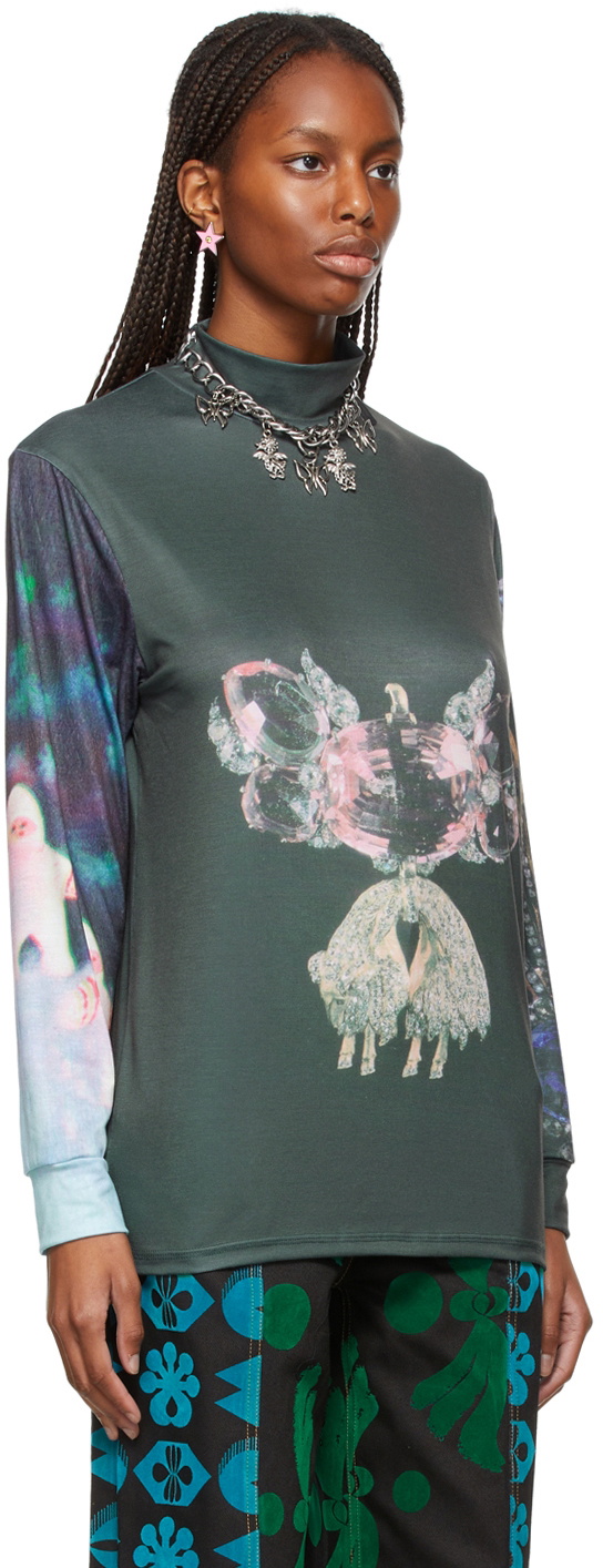 Chopova Lowena Jewel Mix Fitted Jersey Turtleneck Chopova Lowena