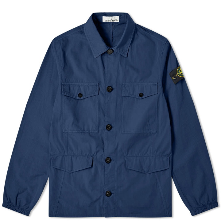 Photo: Stone Island Nylon Ripstop Button Overshirt