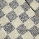 RoToTo Recycled Wool Checkerboard Crew Sock in Ivory/Grey
