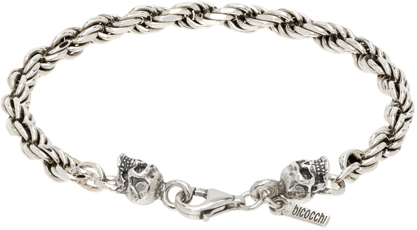 Emanuele Bicocchi SSENSE Exclusive Silver Skull Bracelet
