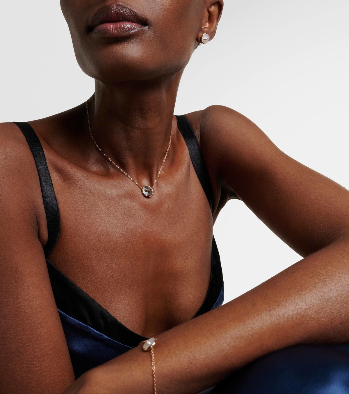 Pomellato Pom Pom Dot 18kt rose gold pendant necklace with mother-of-pearl and diamonds