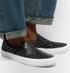 Vans - Engineered Garments OG Classic LX Checkerboard Leather and Suede Slip-On Sneakers - Black