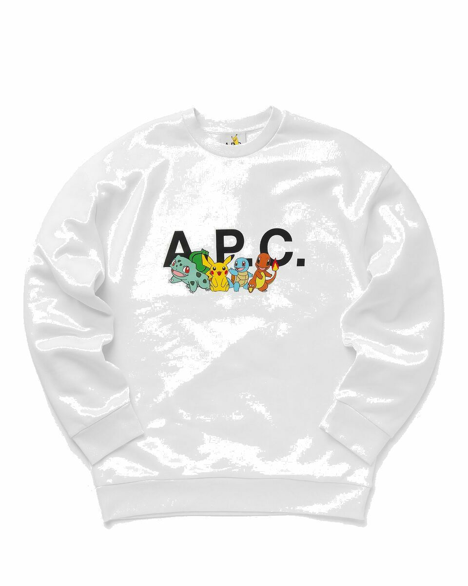 Photo: A.P.C. Sweat Pokémon The Crew H White - Mens - Sweatshirts
