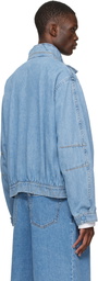 Dries Van Noten Blue Zip Denim Jacket