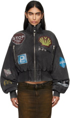Mowalola Gray Crash Bomber Jacket