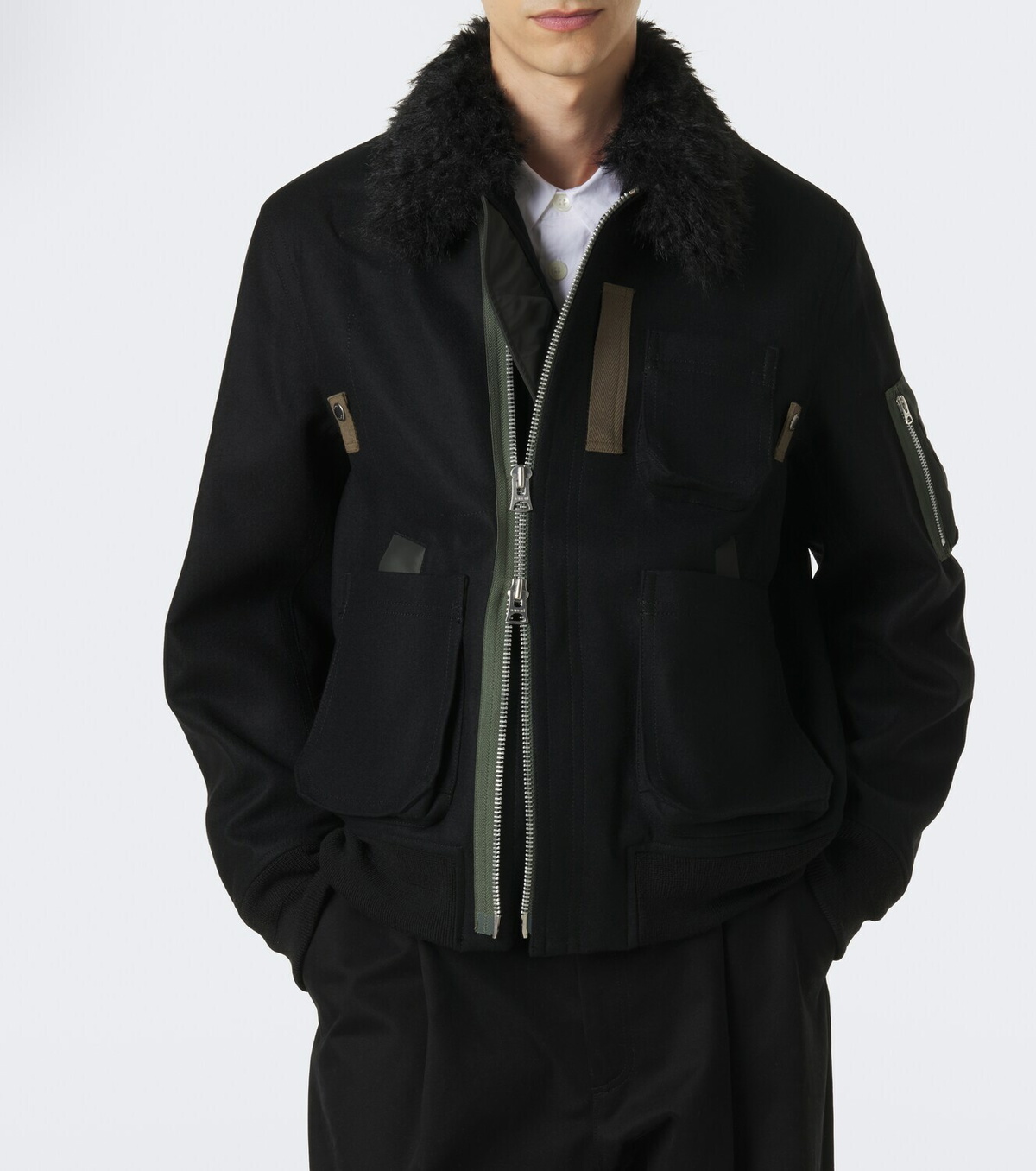 Sacai Wool blouson jacket