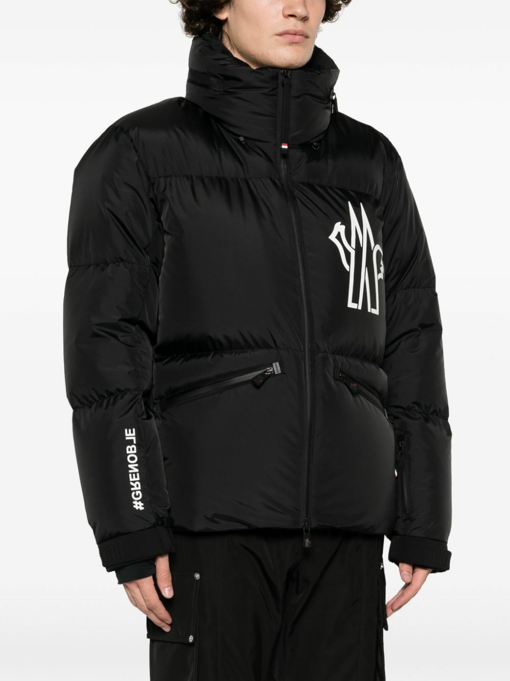 Moncler Grenoble Black Verdons Logo-Print Puffer Jacket Moncler