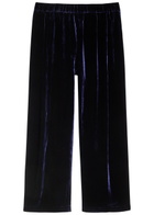 Eileen Fisher Straight-leg Velvet Trousers Dark Blue