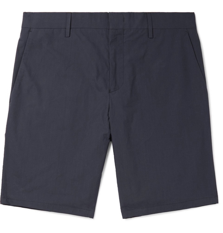 Photo: Paul Smith - Slim-Fit Tapered Cotton and Ramie-Blend Shorts - Navy