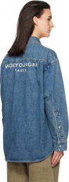 WOOYOUNGMI Blue Back Logo Denim Shirt