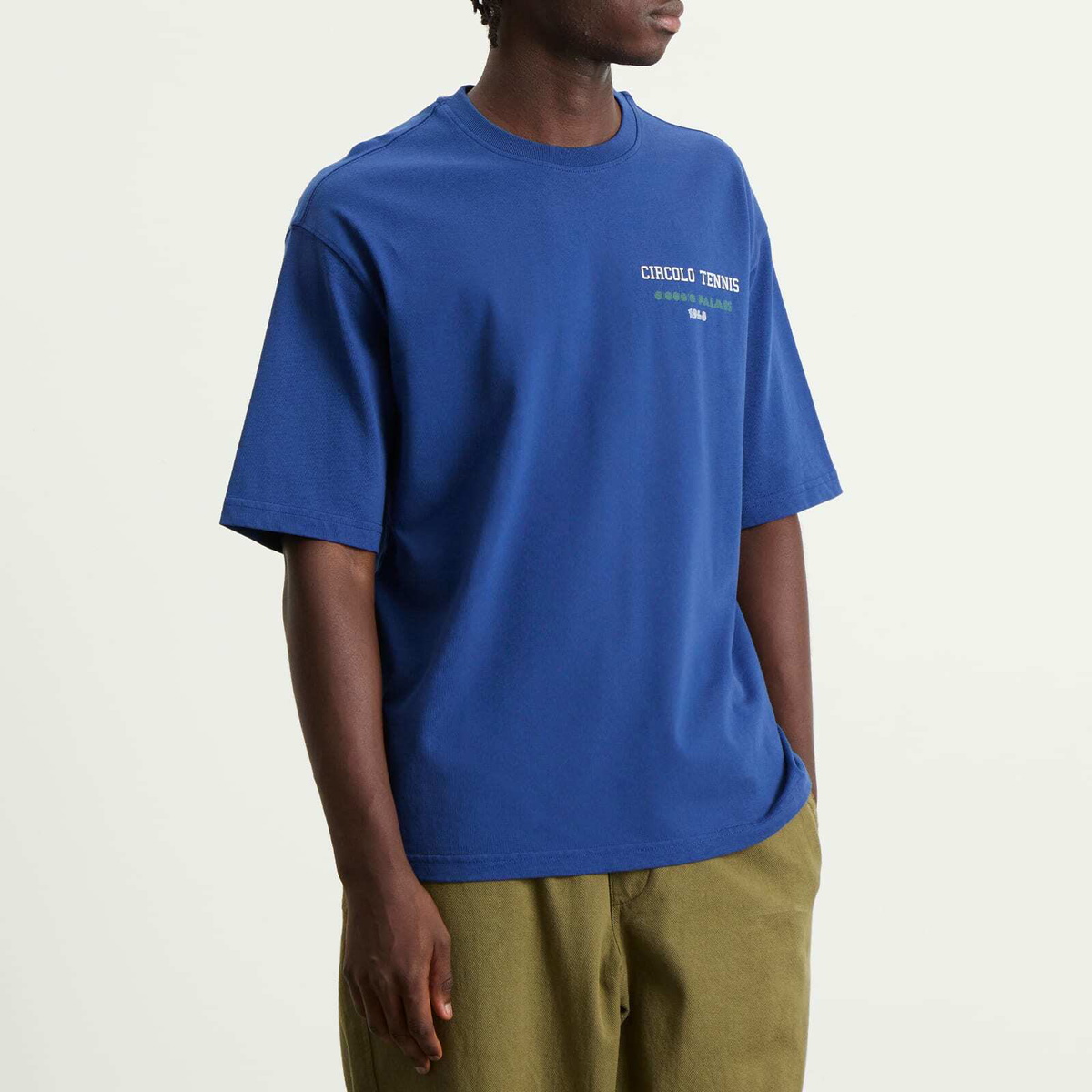 Diadora Men's x Palmes Legcay II T-Shirt in Blue Limonges