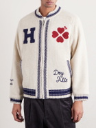 Human Made - Padded Embroidered Wool Zip-Up Cardigan - White