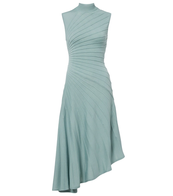 Photo: Alaïa Ray asymmetric virgin wool midi dress