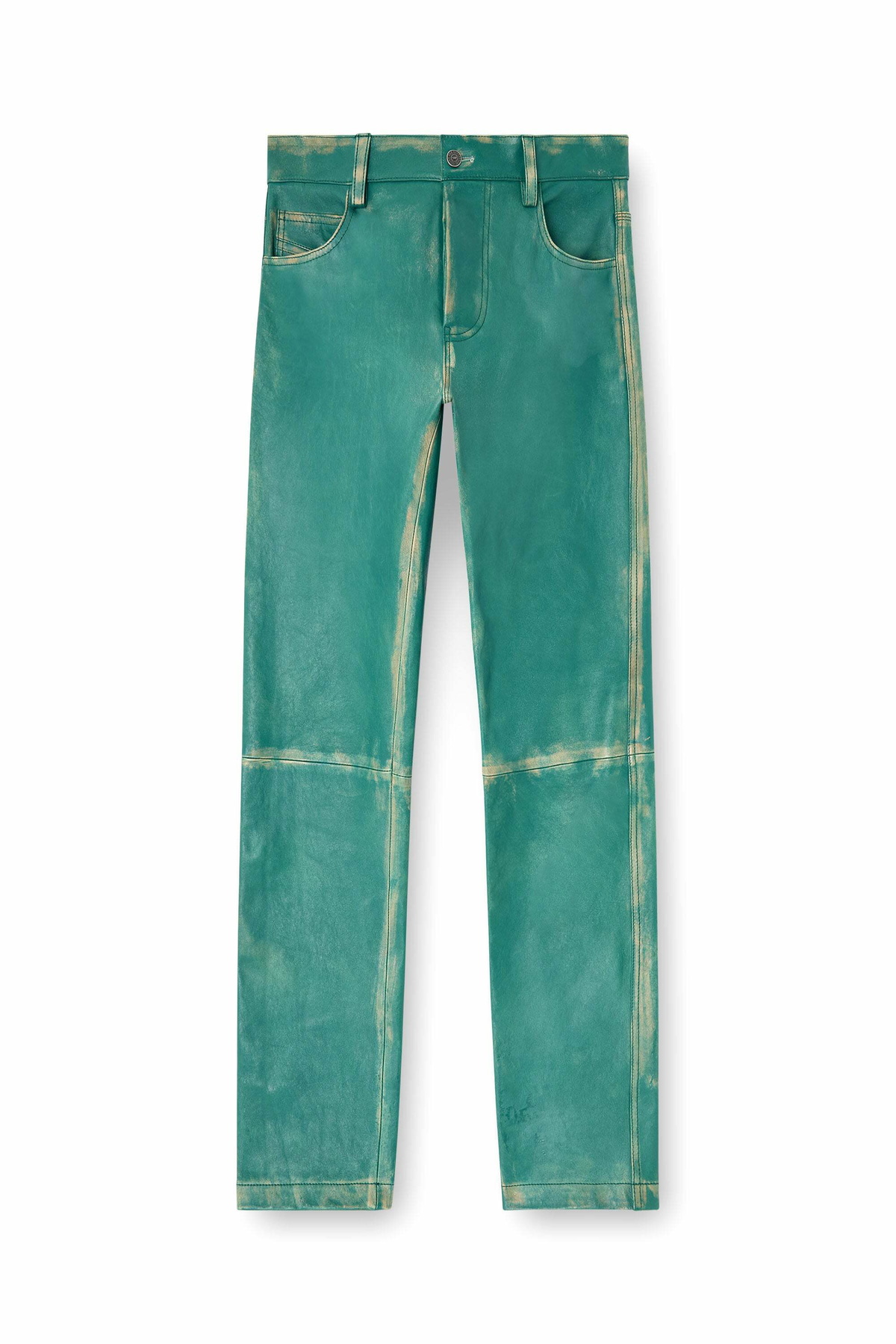 Diesel Pants in treated leather - Pants Mens in Green