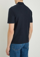 A.P.C. Cotton and Cashmere-blend Polo Shirt Navy