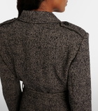 Chloé Belted herringbone wool-blend coat